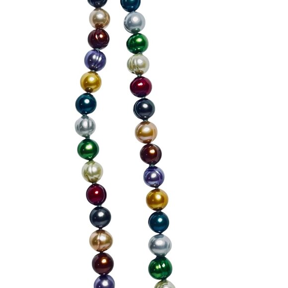Honora Single Strand Multi-Colored Baroque Pearl Necklace W/Sterling Clasp (6043 - Picture 2 of 7
